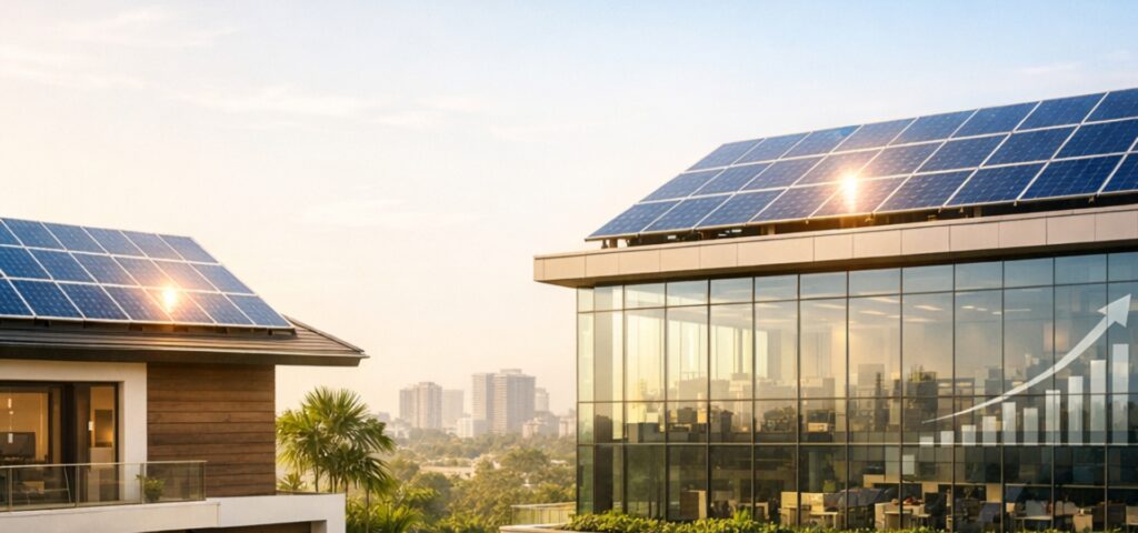 solar panel installation for Indian home rooftop