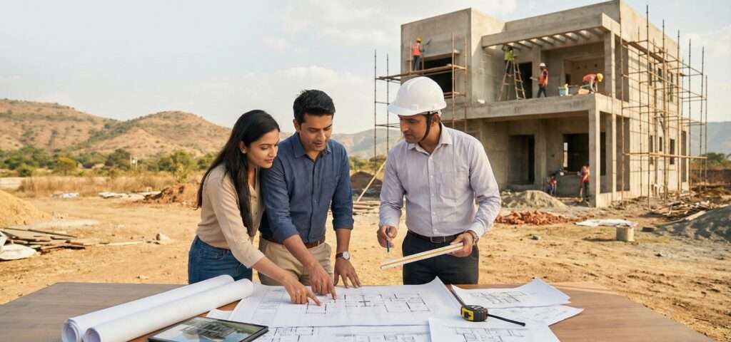 modern house construction process in Lucknow India