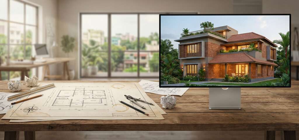 2BHK apartment living room interior design in Lucknow