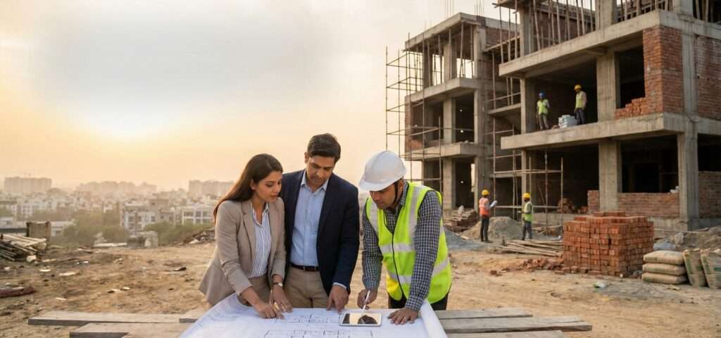 Modern residential house construction project in Gomti Nagar Lucknow.